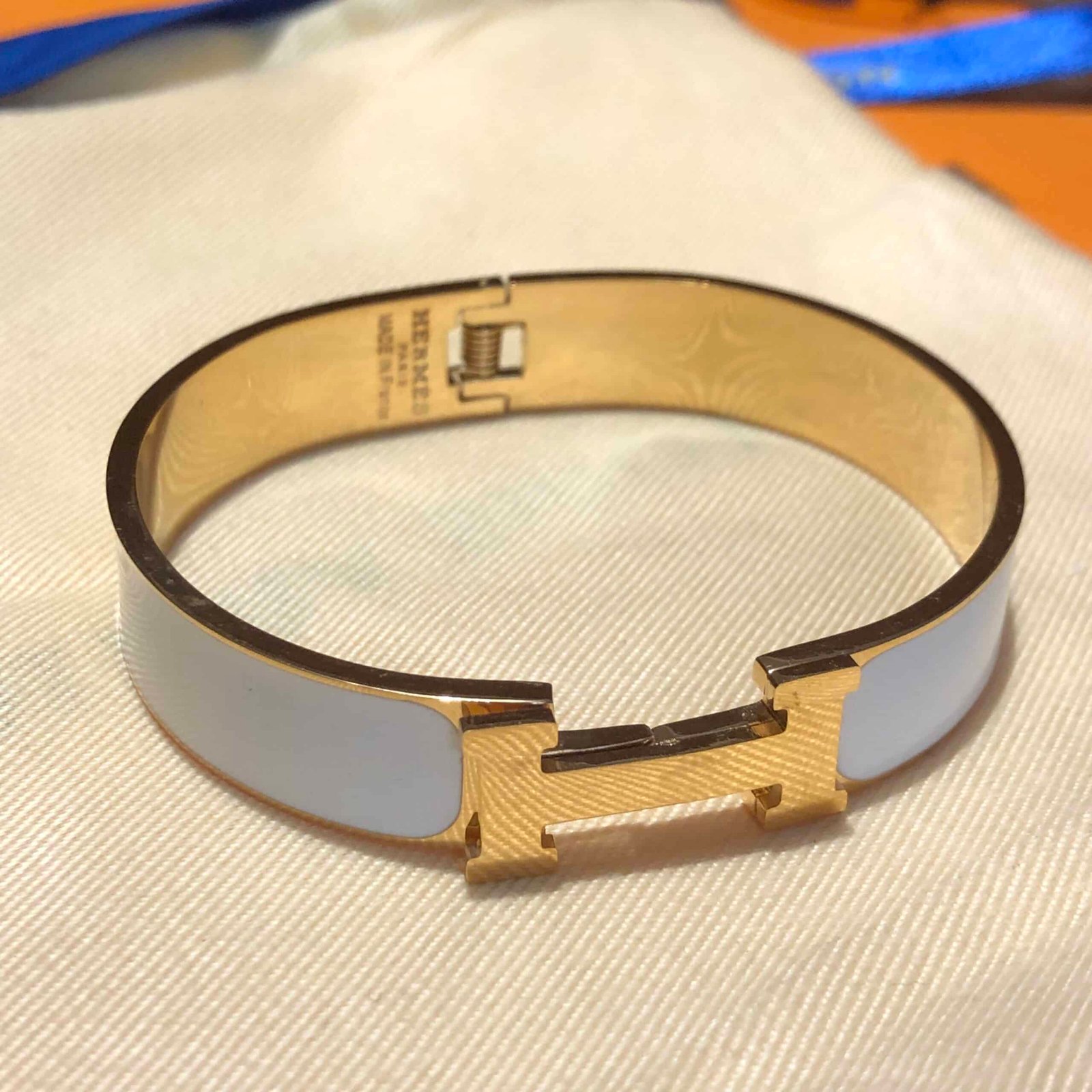 H**me5 Clic Clac H Bracelet Gold In Light Blue