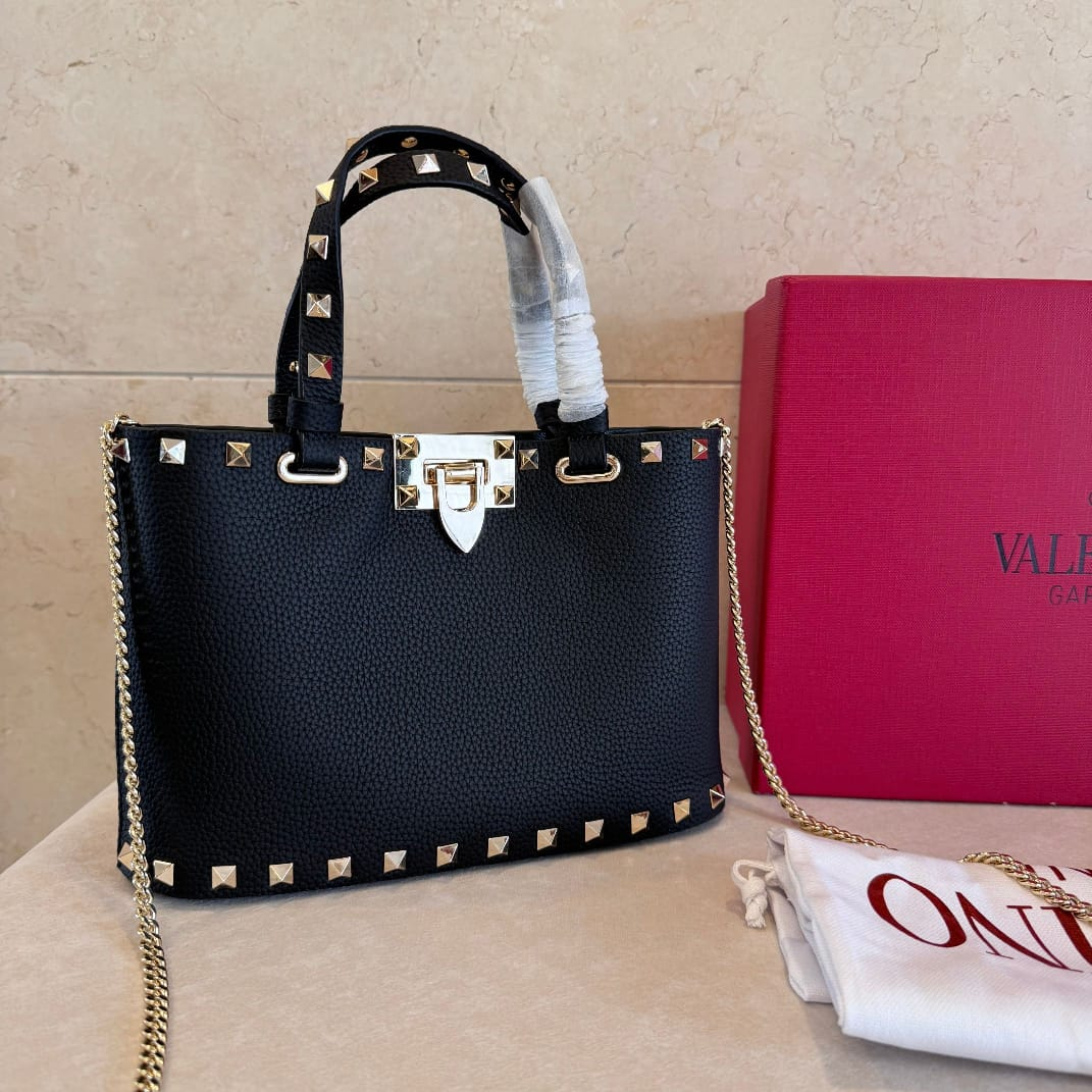 [S*per Vip 1:1] Va1e*ntin0 Garavani Mini Rockstud Tote Bag Black 23Cm 7W2P0AT0VSH0NO
