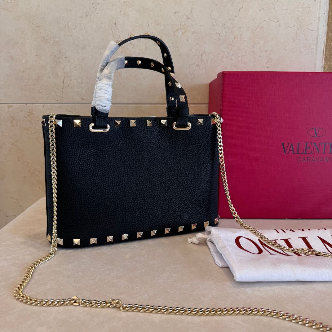 [S*per Vip 1:1] Va1e*ntin0 Garavani Mini Rockstud Tote Bag Black 23Cm 7W2P0AT0VSH0NO