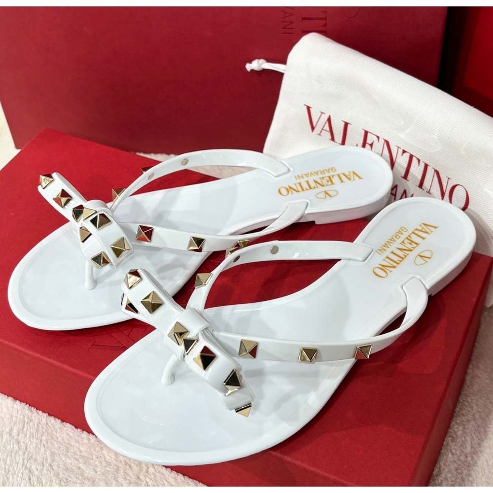 Va1e*ntin0 Garavani Flat Sandal Nappa White 5W2S0552Pvs 001