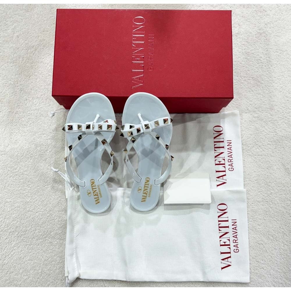 Va1e*ntin0 Garavani Flat Sandal Nappa White 5W2S0552Pvs 001