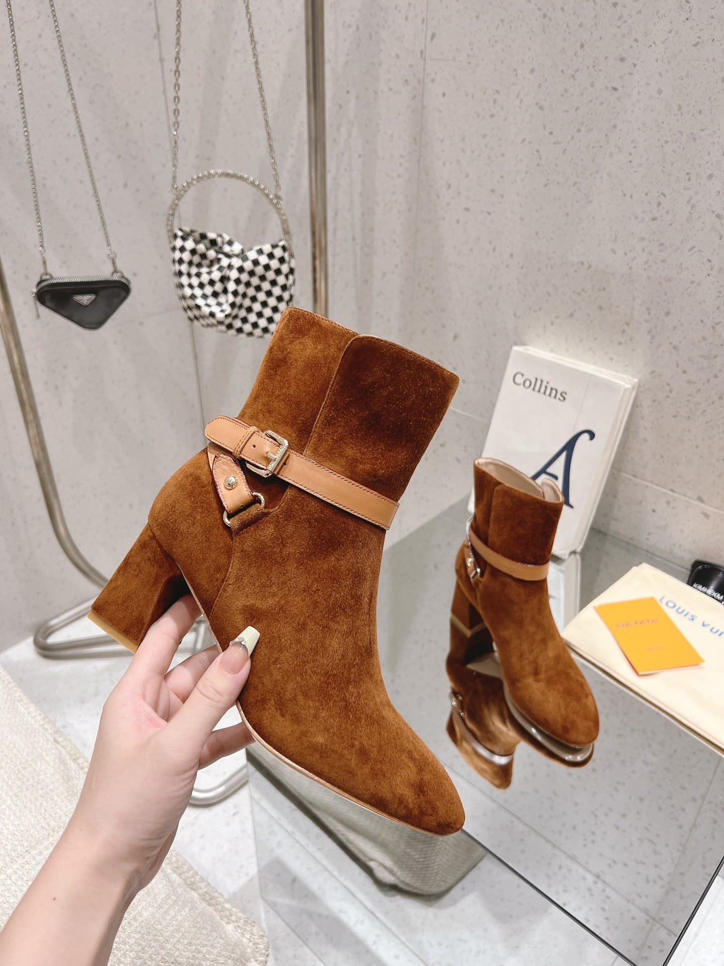 L0vis Vvtt0n Parisienne Ankle Boot Suede Leather Brown