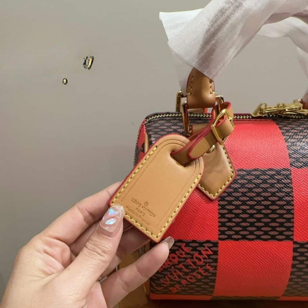 L0vis Vvtt0n Speedy Bandoulière 20 Damier Red And Black 20Cm
