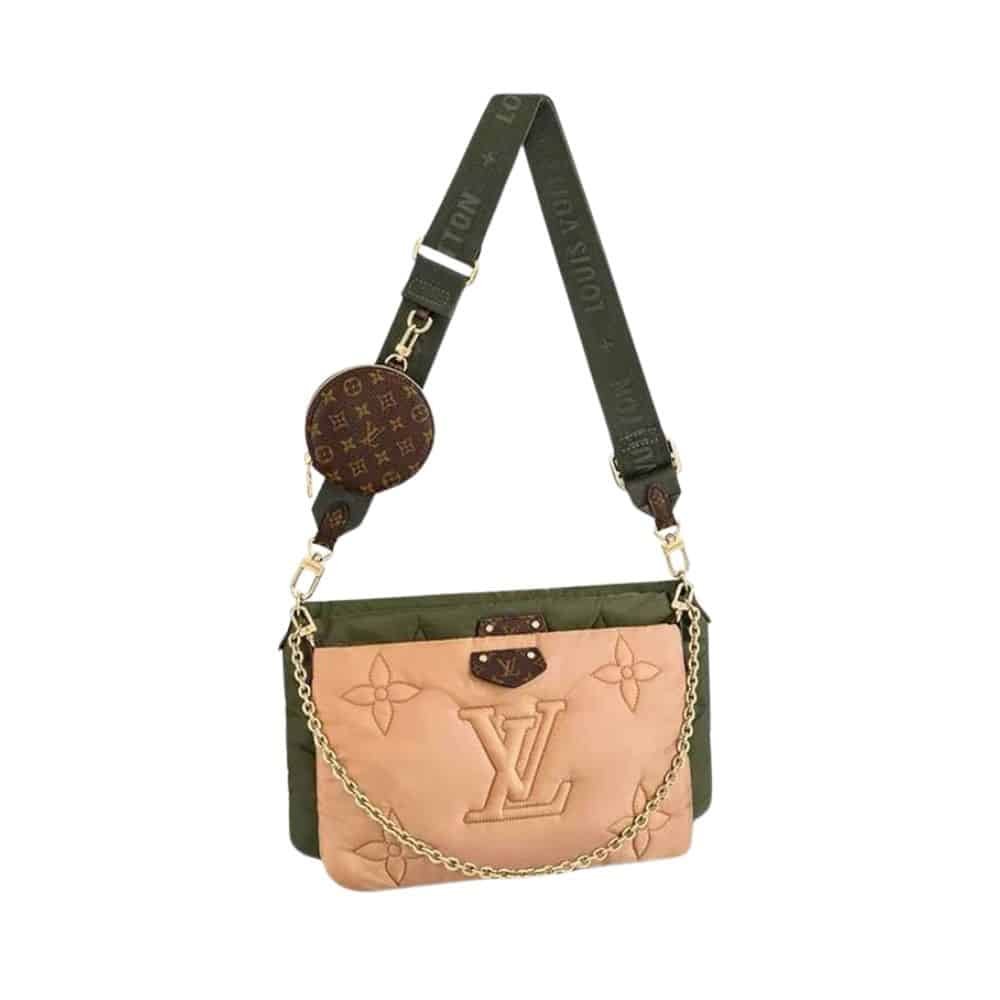 L0vis Vvtt0n Maxi Multi Pochette Accessoires Monogram Pilow Beige And Green 24Cm
