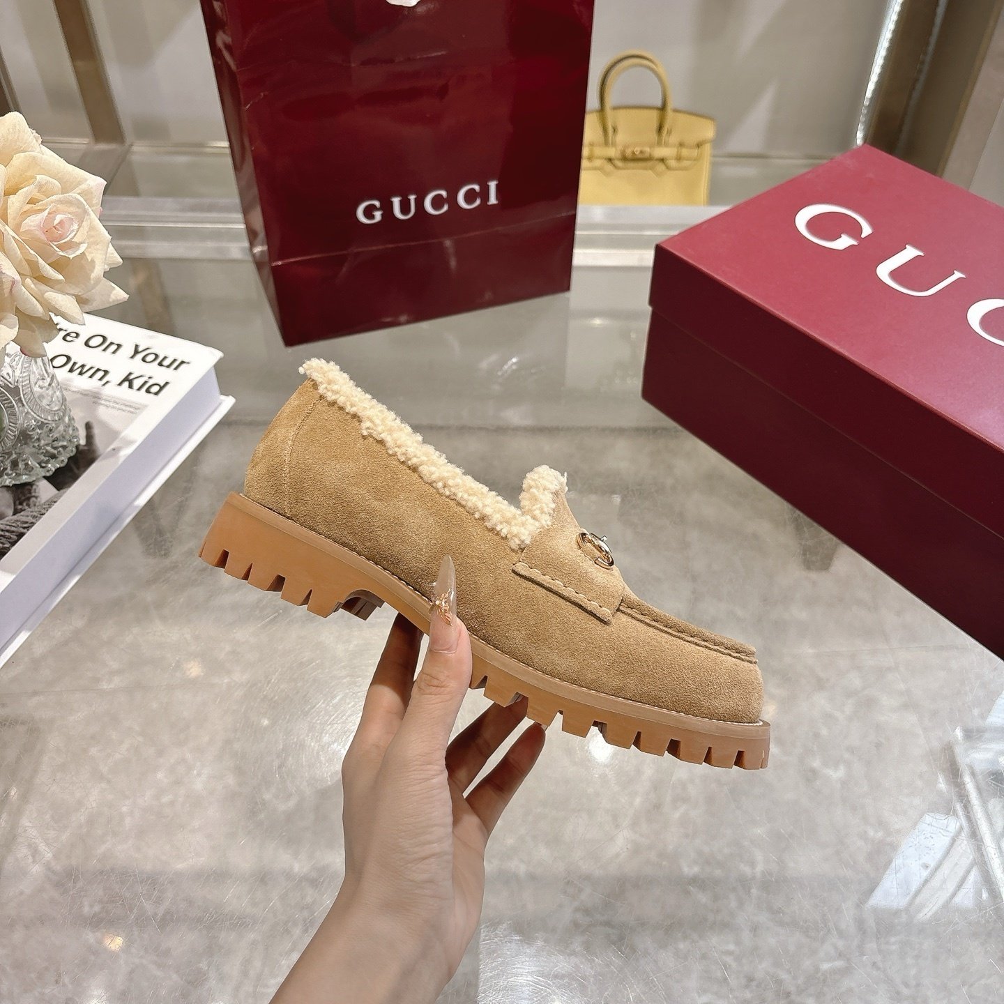 Gvc*1 Women Loafer With Horsebit Beige 836060 Aaa5U 9556