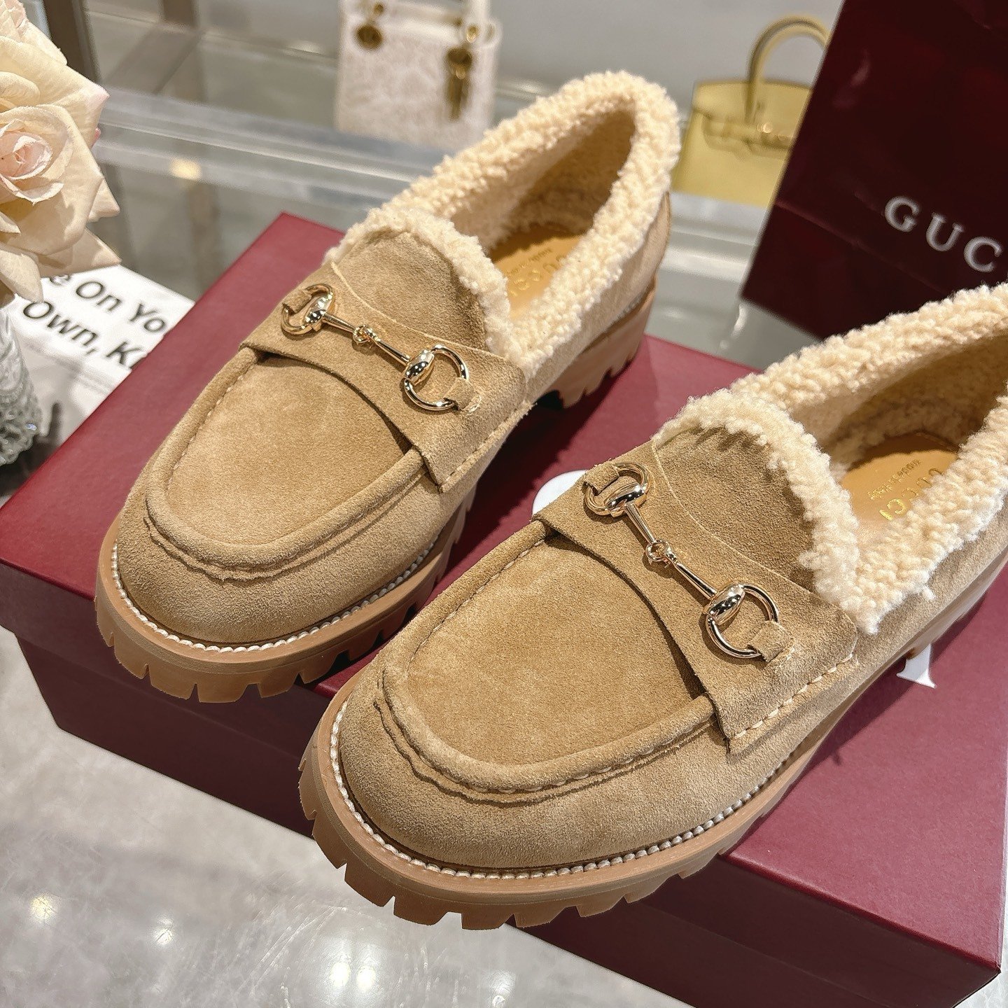 Gvc*1 Women Loafer With Horsebit Beige 836060 Aaa5U 9556