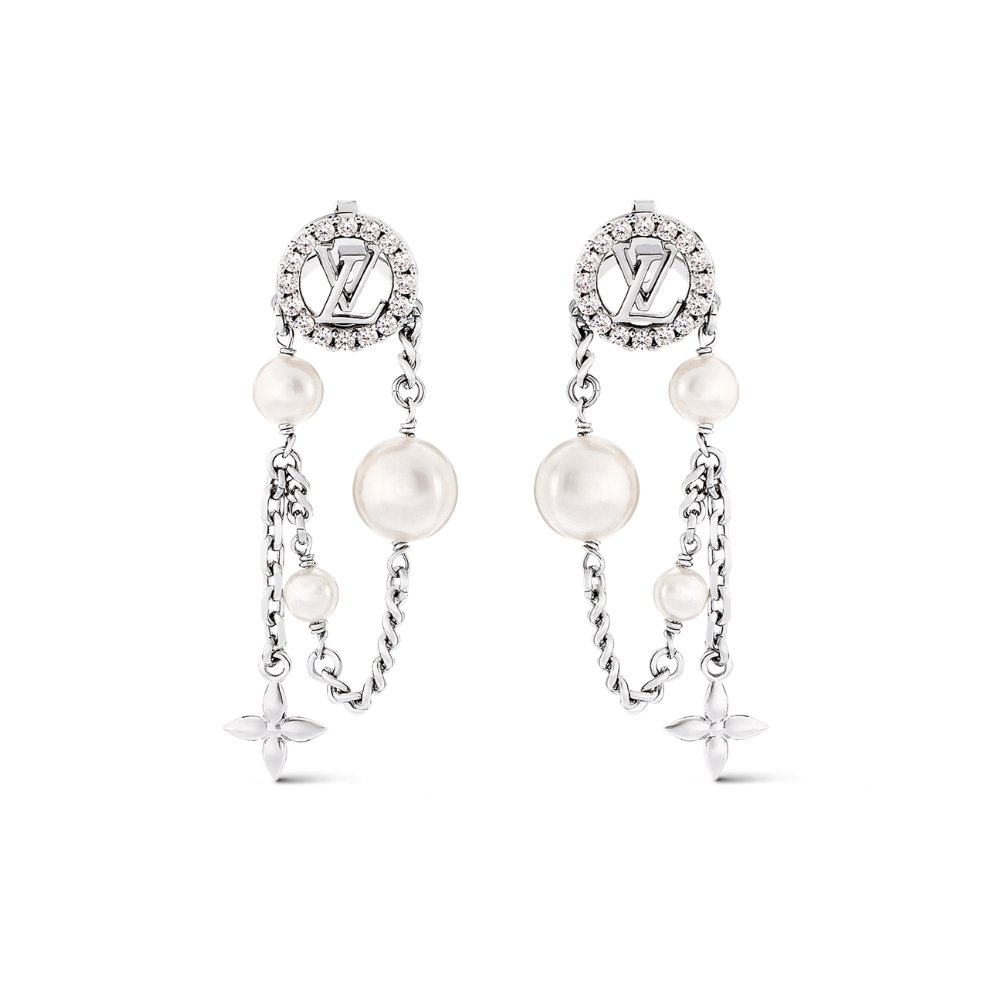 L0vis Vvtt0n Midnight Pearl Earrings Palladium M02888