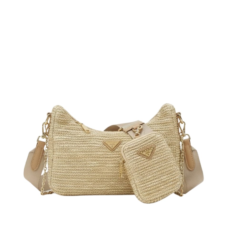Pra*a Re-Edition 2005 Raffia Bag Tan 1Bh2042A2Tf0018Vv9L