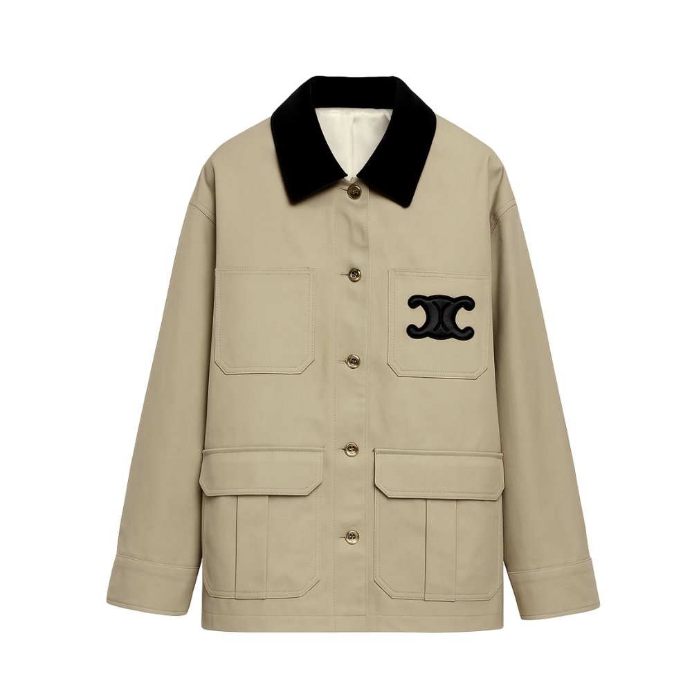 Ce1i*e Corduroy Lapel Jacket Beige