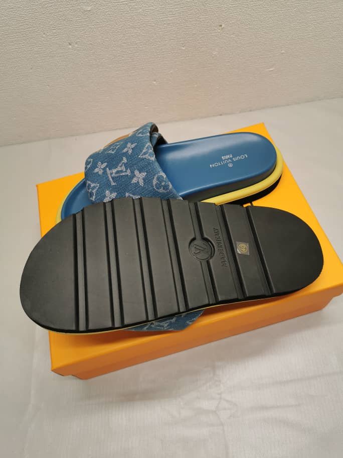 L0vis Vvtt0n Pool Pillow Flat Comfort Mules Blue 1Acjvh
